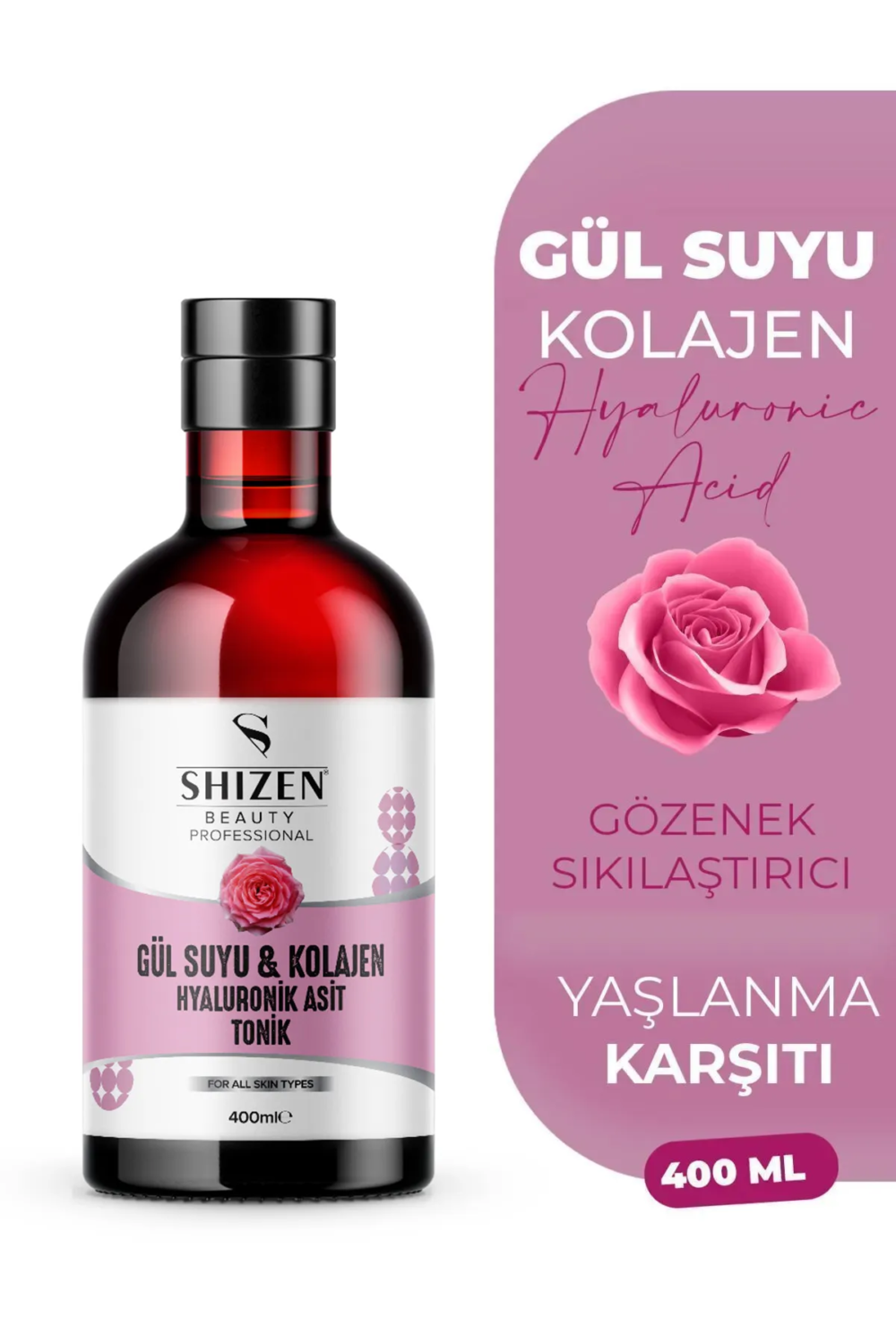 Shizen Beauty Professional Gül Suyu & Kolajen Hyaluronik Asit Tonik