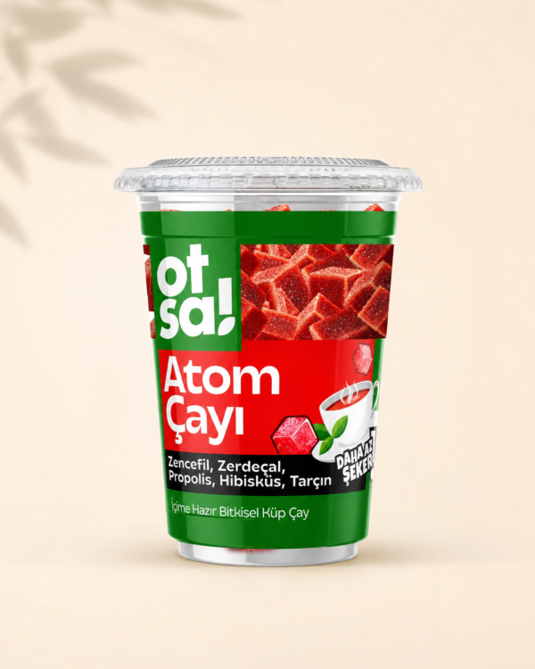 Zencefil Özlü, Hibiskus, Tarçın ve Zerdeçal Harmanlı, Doğal ve Enerji Verici Atom Küp Çay – 170g