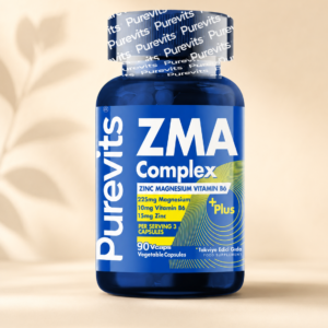 PUREVİTS Magnezyum, Çinko, Vitamin B6, 90 Bitkisel Kapsüllü ZMA Complex